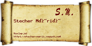 Stecher Márió névjegykártya